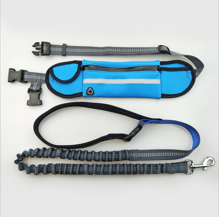 Hands-Free Dog Running Leash with Waist Pocket Adjustable Belt Shock Absorbing Bungee - Outlitte