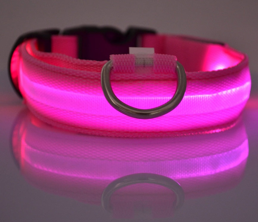 LED Pet Dog Luminous Collar Night Safety Flashing Glow in Dark Dog Cat Leash Adjustable Pet Supplies - Outlitte