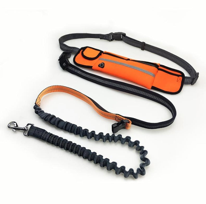 Hands-Free Dog Running Leash with Waist Pocket Adjustable Belt Shock Absorbing Bungee - Outlitte