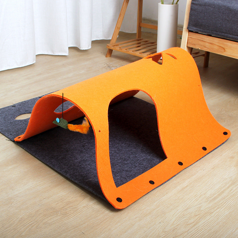 2 in 1 DIY Combined Cat Tunnel Toy Removable Felt Cat Nest House - Outlitte