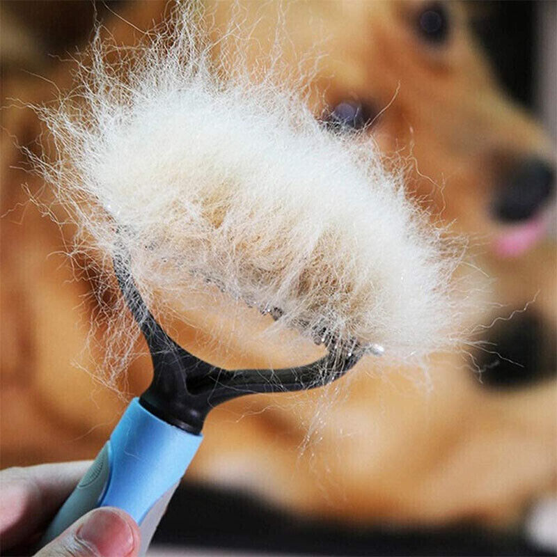 Grooming Brush For Pet Dog Cat Deshedding Tool Rake Comb Fur Remover Reduce 2-Side Dematting Tool For Dogs Cats Pets Grooming Brush Double Sided Shedding And Dematting Undercoat Rake Hair Removal Comb - Outlitte