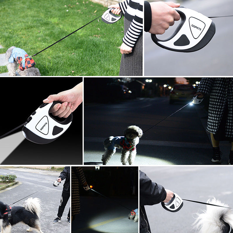 Pet Dog Automatic Retractable Fiber Leash With Night Safety LED Shining - Outlitte