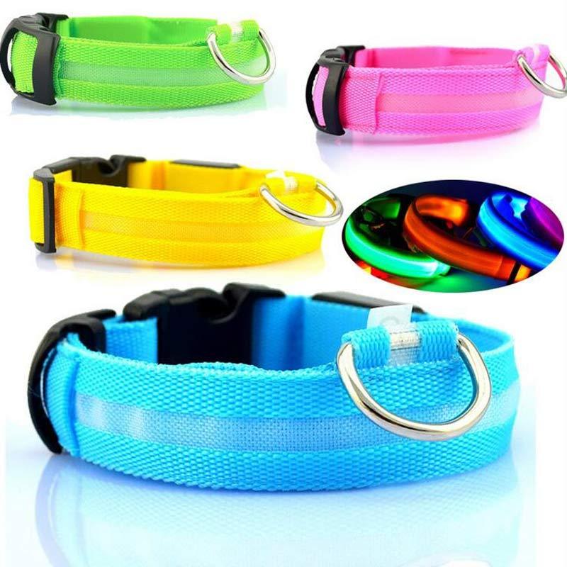 LED Pet Dog Luminous Collar Night Safety Flashing Glow in Dark Dog Cat Leash Adjustable Pet Supplies - Outlitte