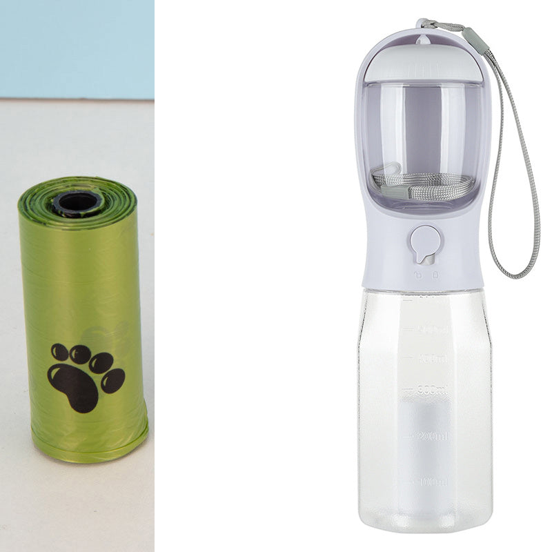 Portable Cat Dog Water Bottle Food Feeder Drinker Poop Dispenser 3 In 1 Leak-proof Multifunctional Dog Water Bottle Pet Products - Outlitte