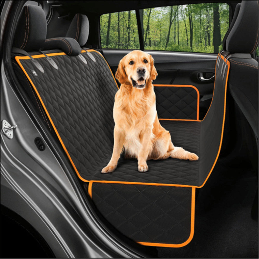 Dog Car Seat Cover View Mesh Pet Carrier Hammock Safety Protector Car Rear Back Seat Mat With Zipper And Pocket For Travel - Outlitte