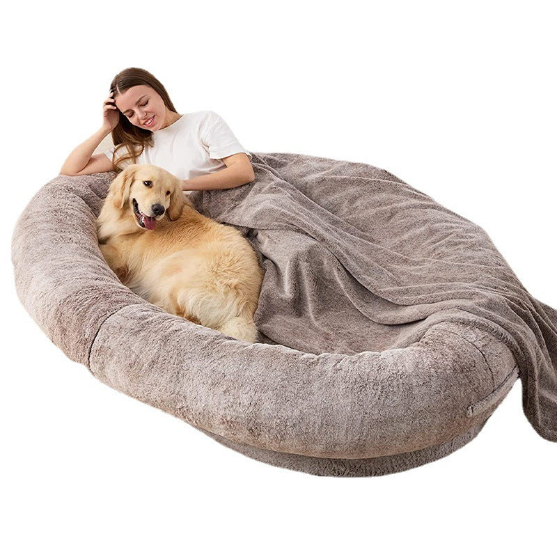 Large Human-Size Plush Dog Bed – Ultimate Comfort for You & Your Pet - Outlitte