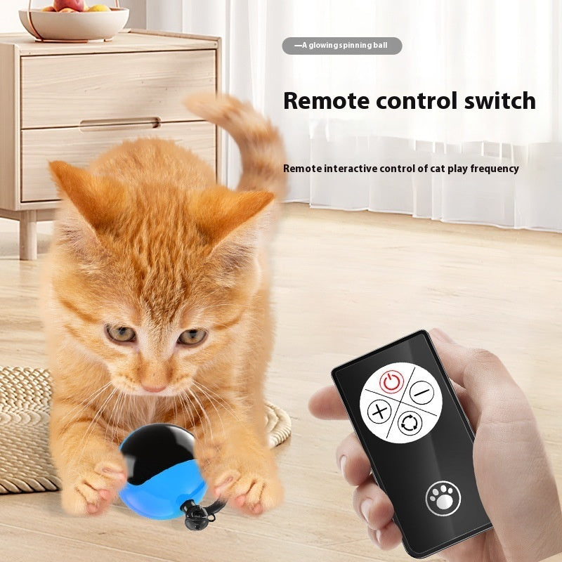 Jouet rotatif pour chat avec boule lumineuse et sonore