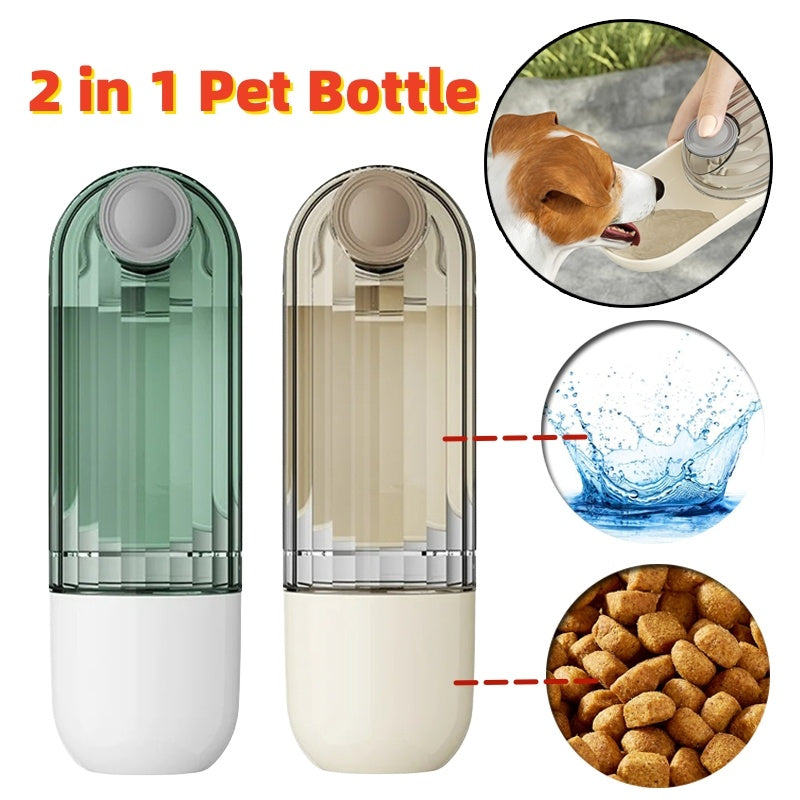 2 In 1 Pet Water Cup Segment Design Green Dog Walking Portable Drinking Cup - Outlitte