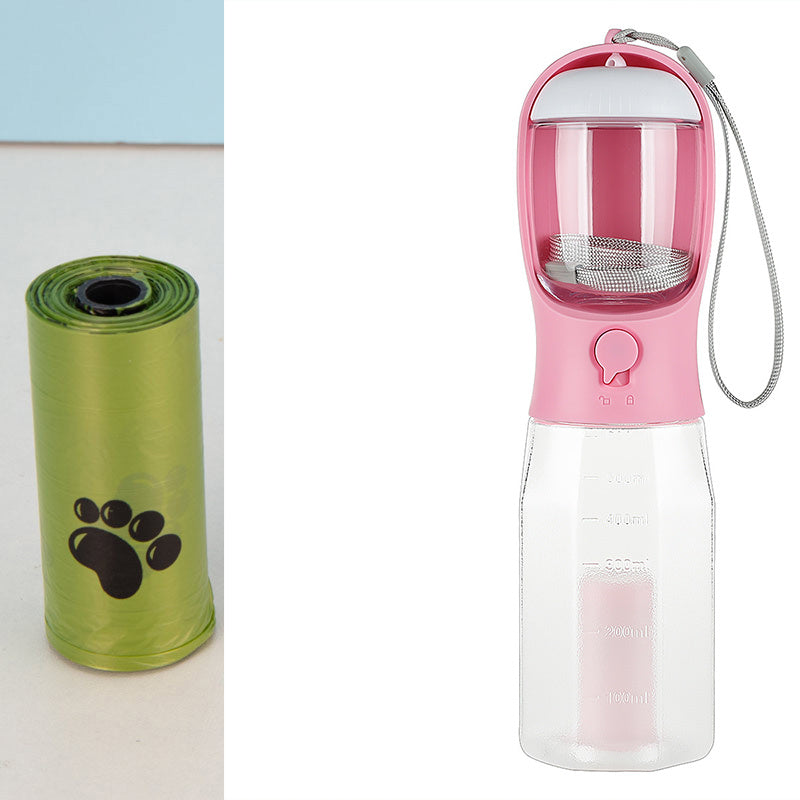 Portable Cat Dog Water Bottle Food Feeder Drinker Poop Dispenser 3 In 1 Leak-proof Multifunctional Dog Water Bottle Pet Products - Outlitte