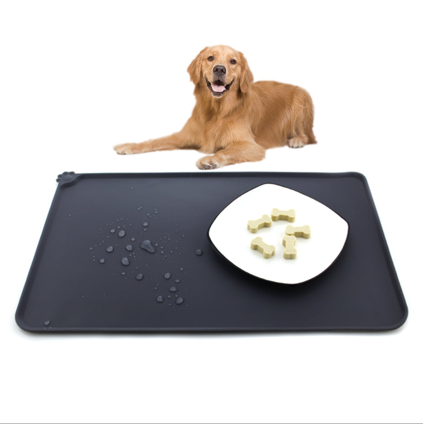 Waterproof Pet Mat For Dogs And Cats Pure Color Silicone Pet Food Mat - Outlitte