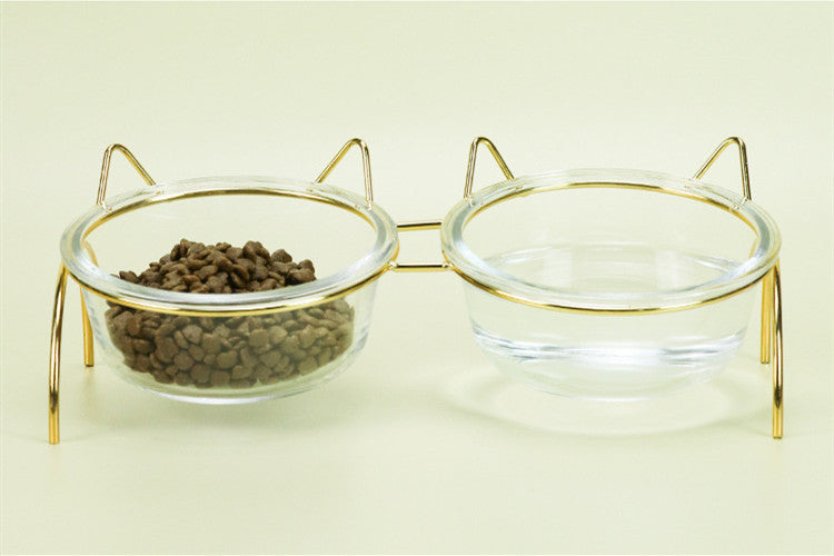 Glass Cat Bowl Drinking Dish Feeder For Pet - Outlitte