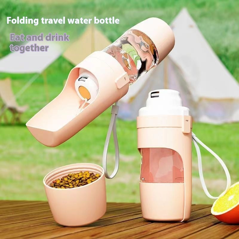 2 In 1 Travel Dog Water Bottle Pet Water Dispenser Drinking Feeder - Outlitte