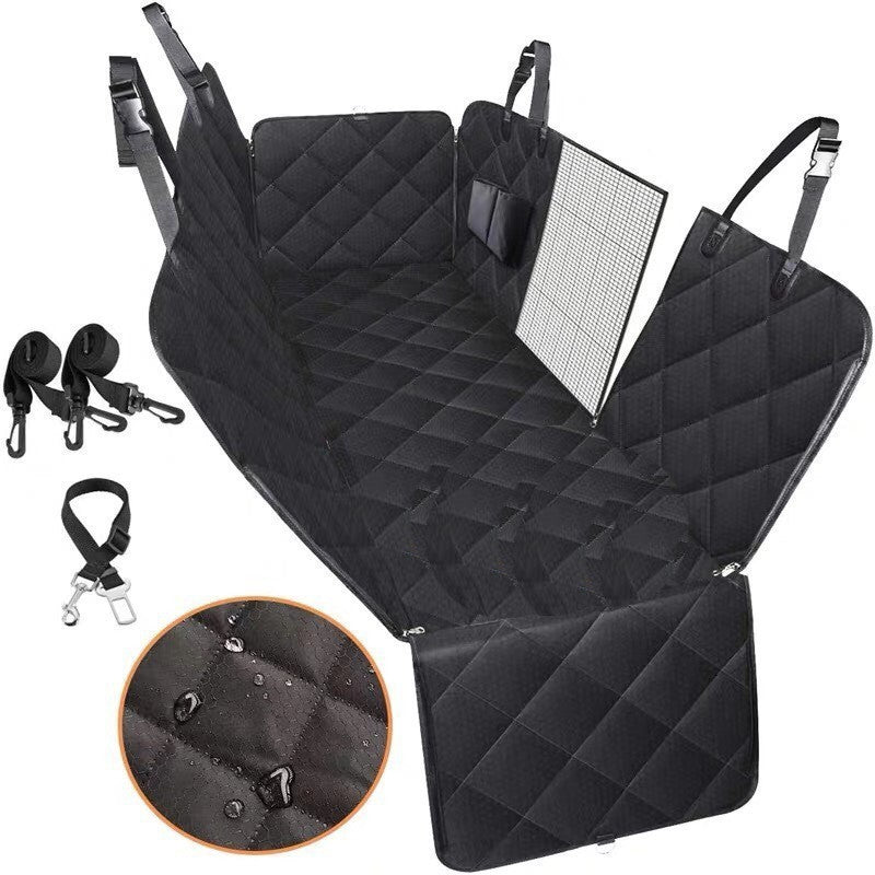 Dog Car Seat Cover View Mesh Pet Carrier Hammock Safety Protector Car Rear Back Seat Mat With Zipper And Pocket For Travel - Outlitte