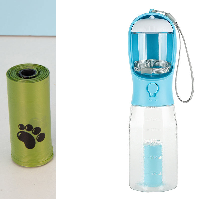 Portable Cat Dog Water Bottle Food Feeder Drinker Poop Dispenser 3 In 1 Leak-proof Multifunctional Dog Water Bottle Pet Products - Outlitte