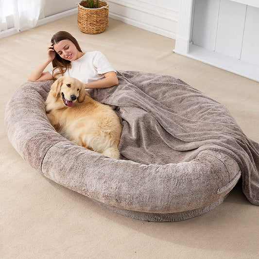 Large Human-Size Plush Dog Bed – Ultimate Comfort for You & Your Pet - Outlitte